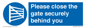 Please close the gate securely behind you